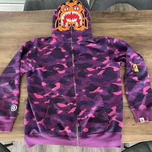 BAPE PURPLE TIGER FULL ZIP HOODIE (FW13)